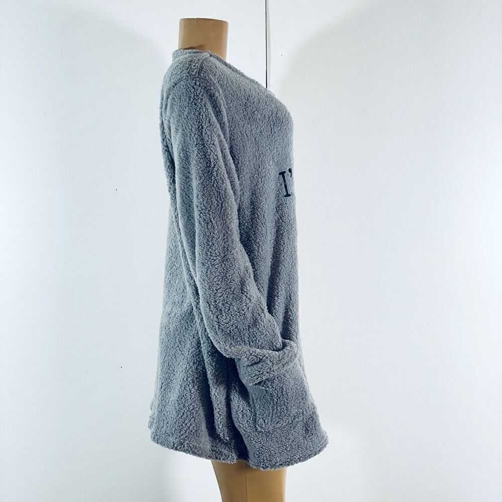 NWT Gorgeous XXL Grey Super Soft & Cozy Sherpa Teddy Pullover Sweatshirt - Picture 3 of 11